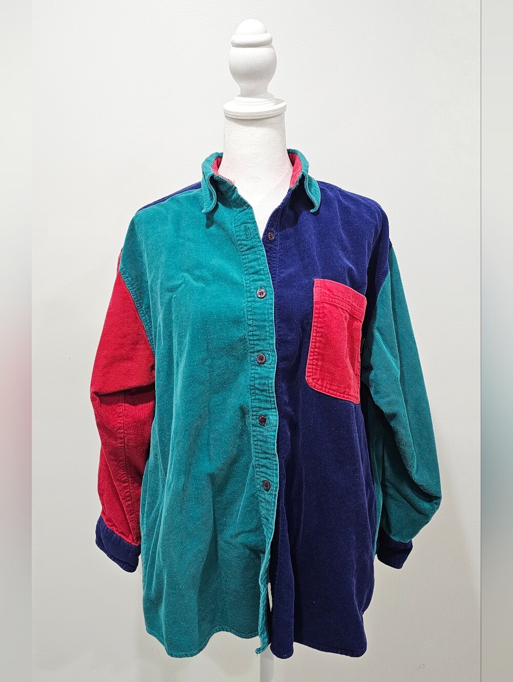 Erika Colorblock Corduroy Button-Down Shirt